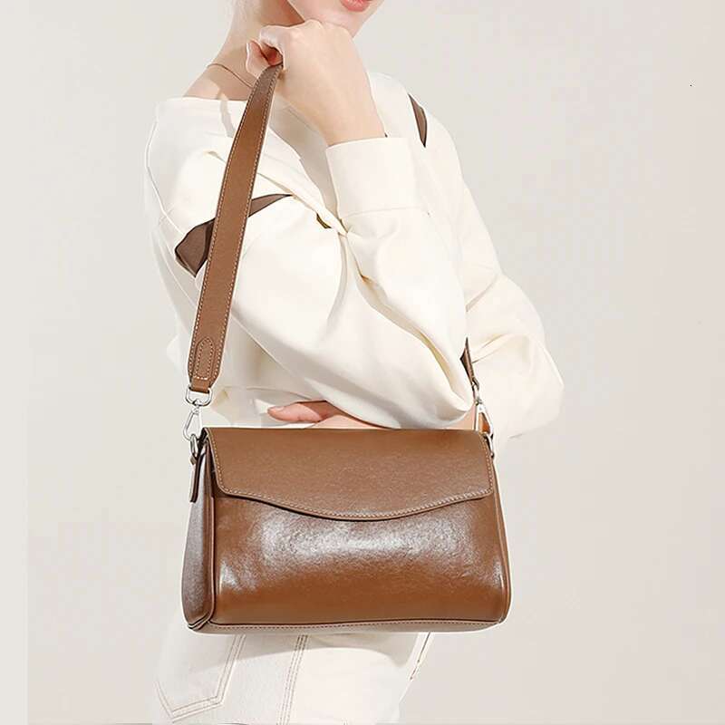 Burminsa 100% Cow Genuine Leather Shoulder Bags For Women 2025 Trend Designer Square Crossbody Purses Satchel Ladies Handbags