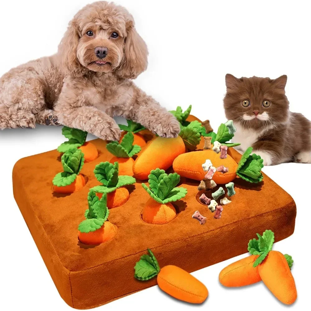 Carrot snuff pad suitable for dogs cats puzzle toys equipped with 12 carrots used for small medium and large interactive pets stress relief and dog ch