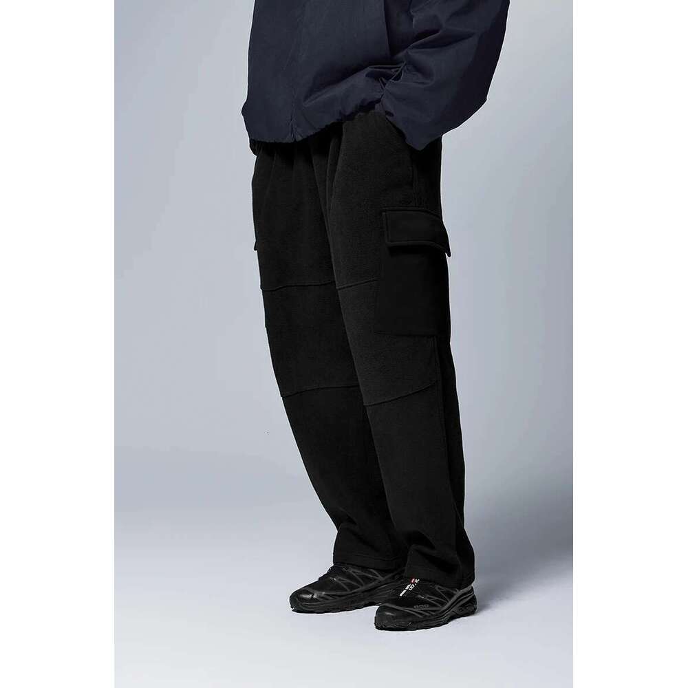 Unisex 325G Fleece Sweatpants American Casual Cargo Temperature-Regulating Straight-Leg Pants For Men