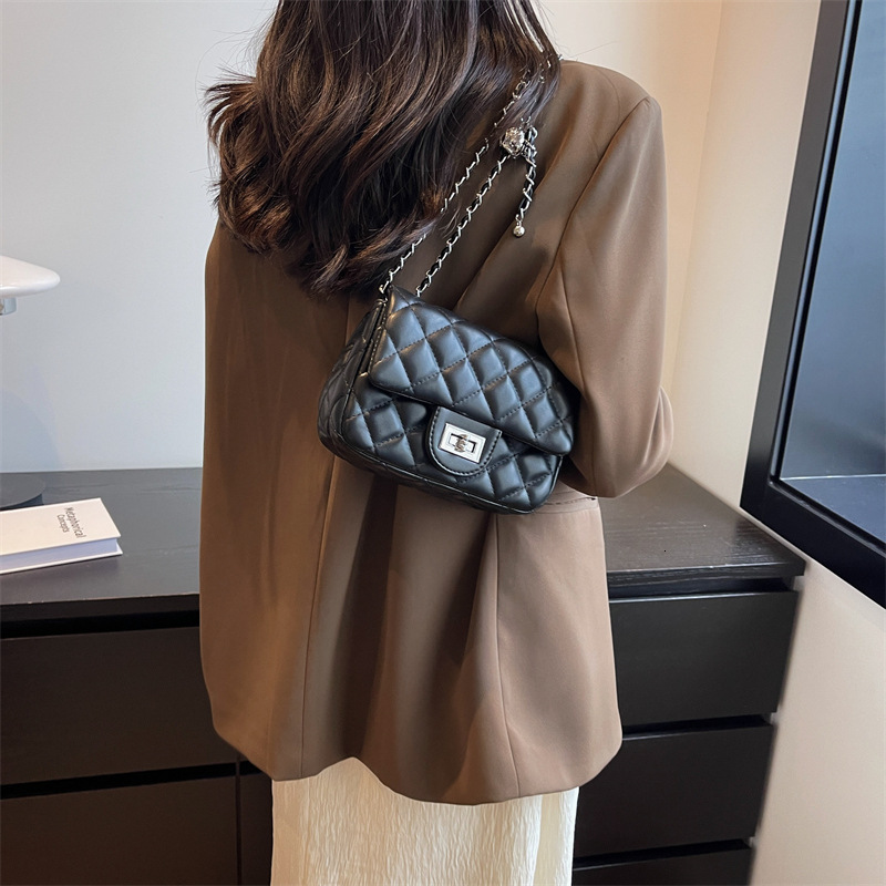 New Designer Faux Leather Classic Black Small Mini Buckle Women S Bag Luxury Bag Women Daily Use Party Multiple Compartments