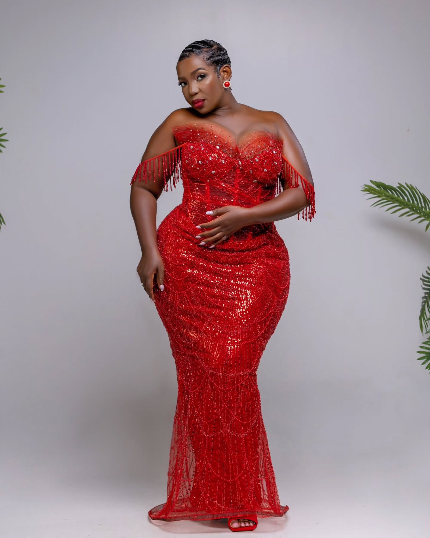 Red Mermaid Prom Dresses 2026 Crystals Tassels Sequined Sweetheart Evening Formal Party Second Birthday Engagement Gowns Plus Size Dress For Special O