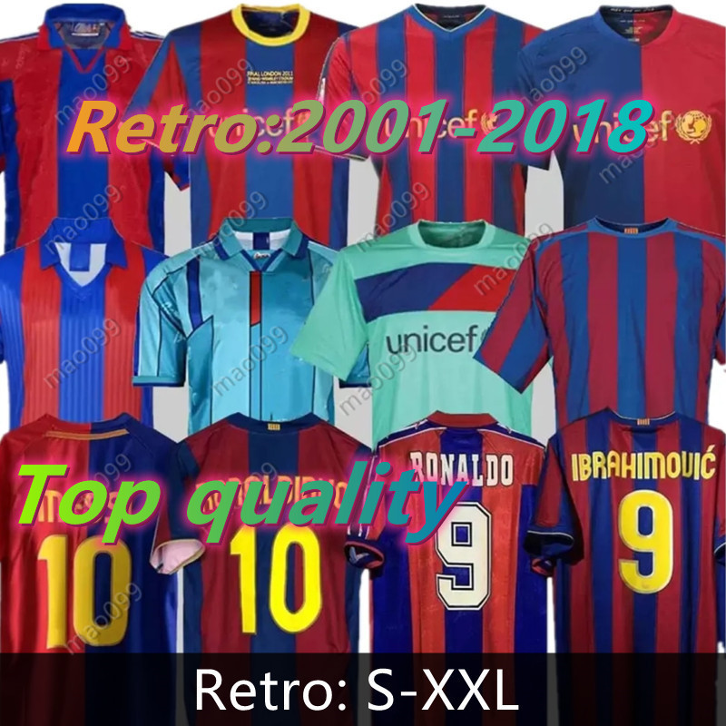 Barcelone Retro Soccer Jerseys RONALDINHO A.INIESTA 01 02 03 04 05 06 07 08 09 10 11 12 13 14 15 16 17 18 19 vintage Barcelonashirt T 2003 2004 2005 2006 2007 2008 2009 2010