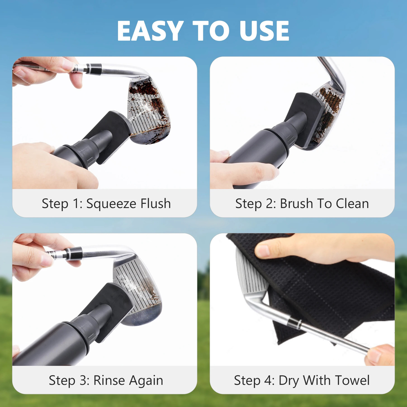 Golf Clean Brush Portable Club Groove With Push Type Water Bottle Clubs Cleaning Accessories 251106