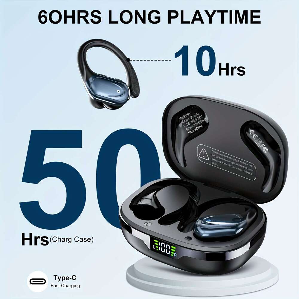 LIFEBEE Wireless Noise Cancelling, Built-In And Dual LED Display Over-Ear Headphones With Pure Bass, Rechargeable Battery, Gaming, Calling - Usb-C Cha