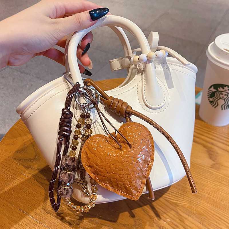 designer bag charm handmade dIy melad leopard print bracelet pendant plush beaded fashion series bag keychain small ornament