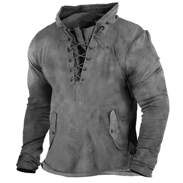 Mens Spring and Autumn New 3D Digital Printed Military Hoodie Pullover for Men