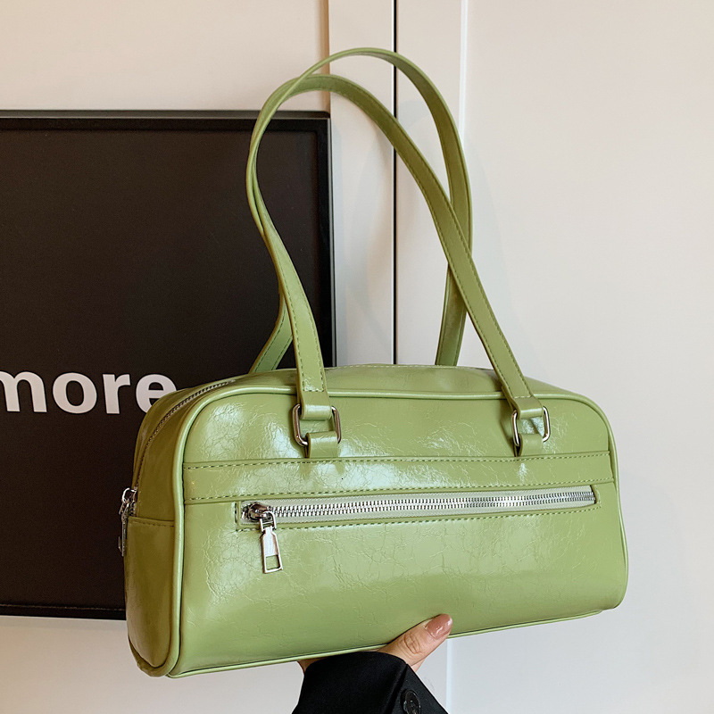 2025S Designer Women S Bag Large Capacity Law Stick Boston Bowling Fashion Trend Portable Women S Solid Color Single Shoulder Crossbody Bag