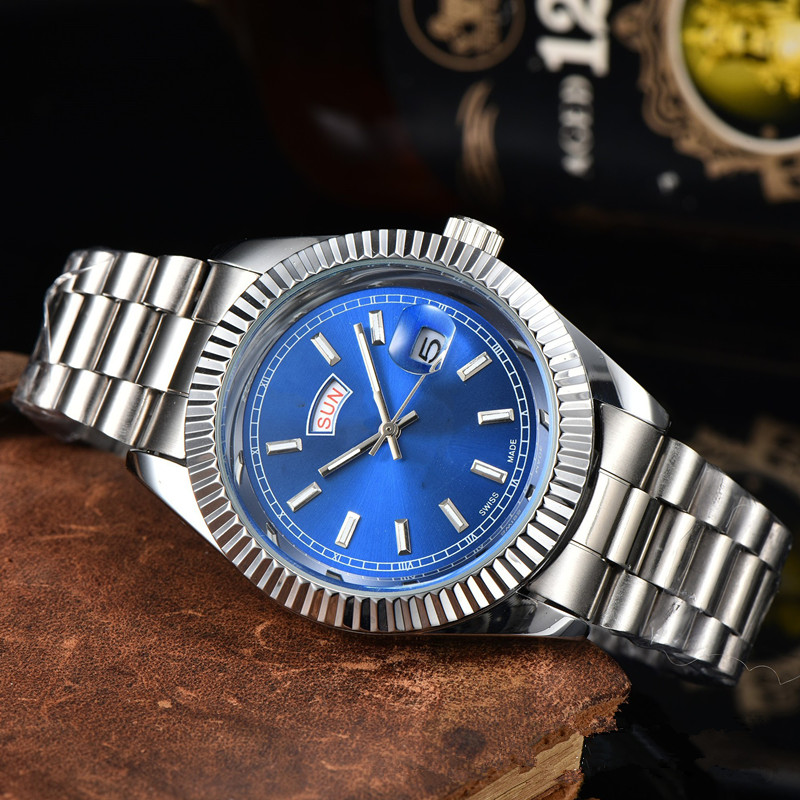 New business designer watch Brand Men Watch Fashion Luxury Watches Alloy Strap Clock Man Wristwatch Auto date Relogio Calendar Vintage watches Gift 41MM