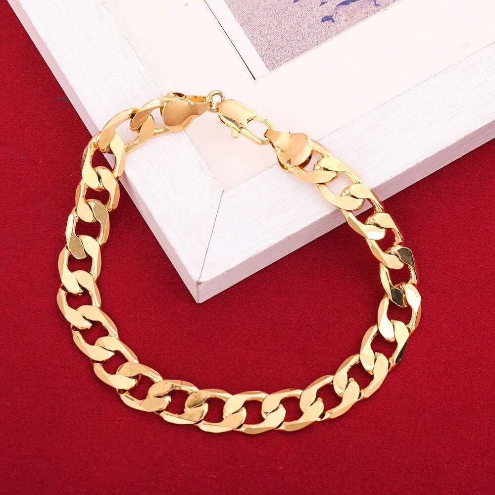 Sterg sier gold plated 8MM geometry chain Bracelets Neckalce for women men fashion designer jewelry set