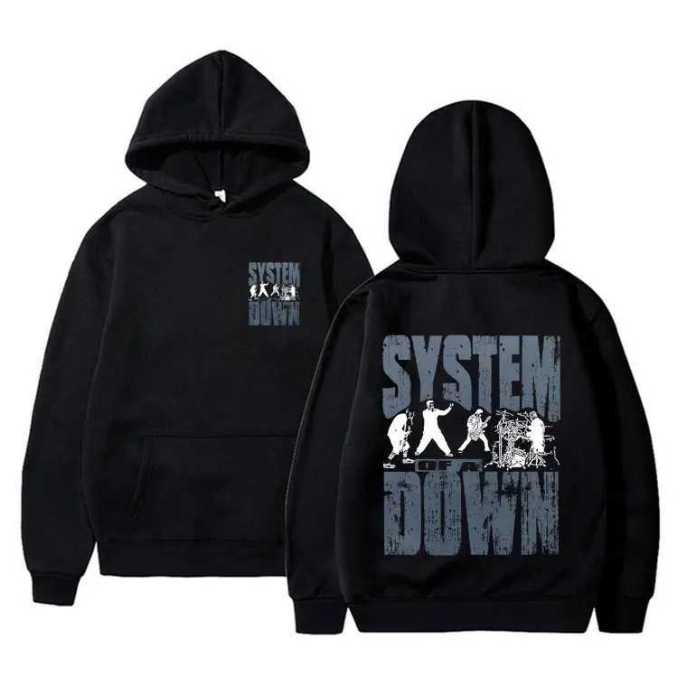 90s Vintage Rock Band System of A Down Print Hoodie Unisex Casual Sweatshirt Men Women Alternative Metal Music Pullover Hoodies W251106