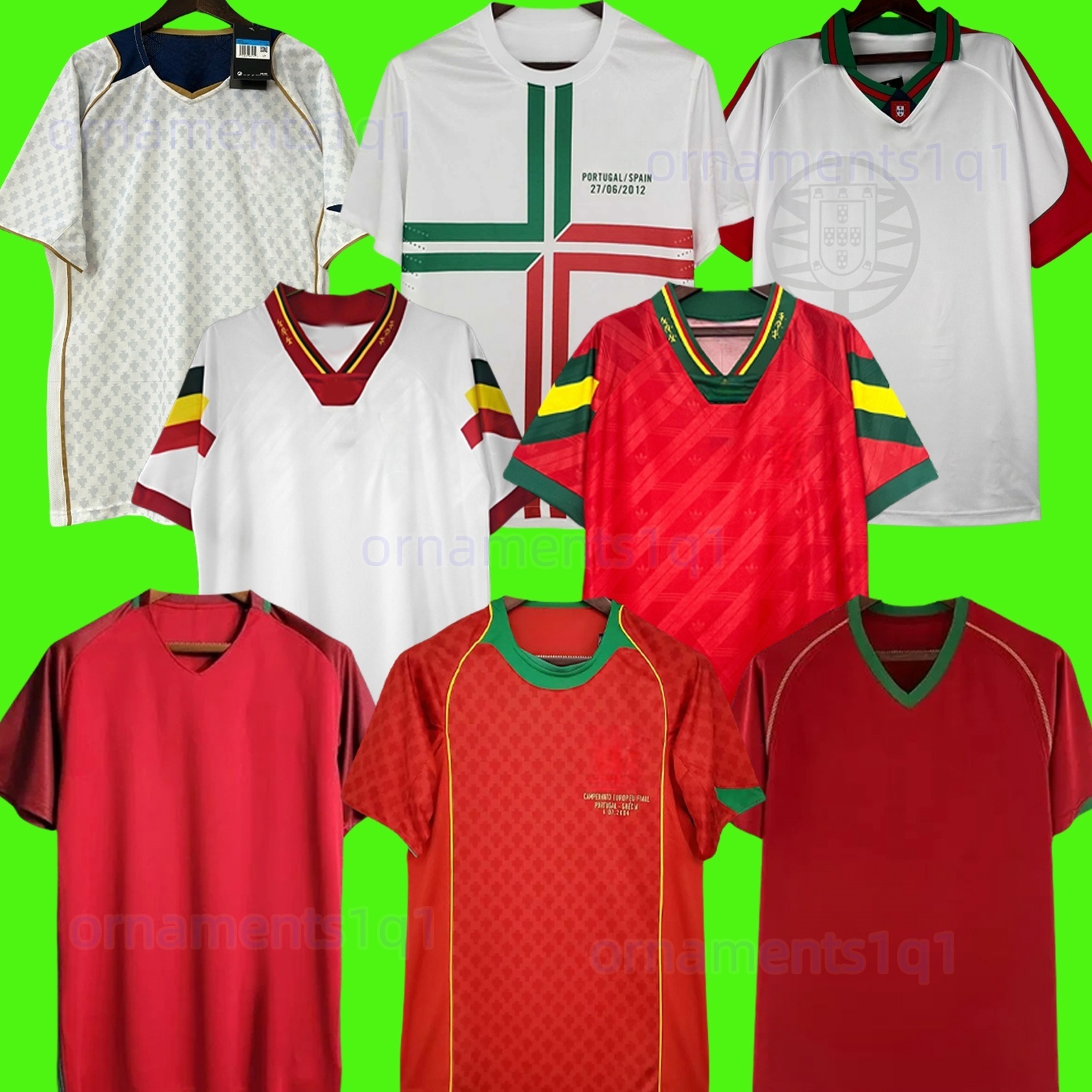 Retro Soccer Jerseys RONALDO 1998 1999 2010 2012 2002 2000 2004 2006 16 18 Rui Costa Figo Nani Football Shirts 1966 72 96 1997 jersey DECO Portuguesa portuga
