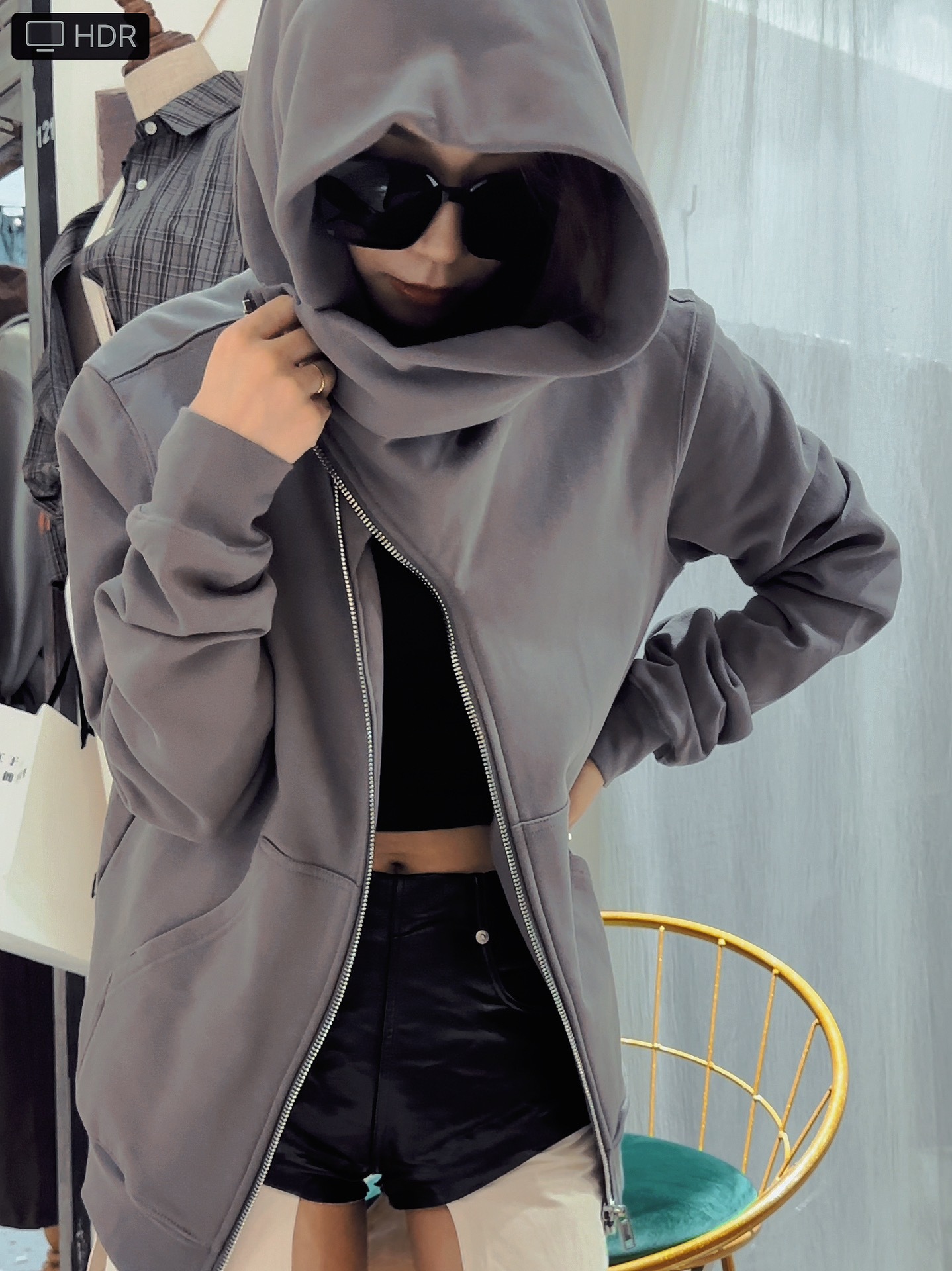 Men's Designer Hoodies HKYI Classic Black Zipper Cardigan Hooded Long Sleeved Sweatshirt Jacket For Men Hoodie Streetwear