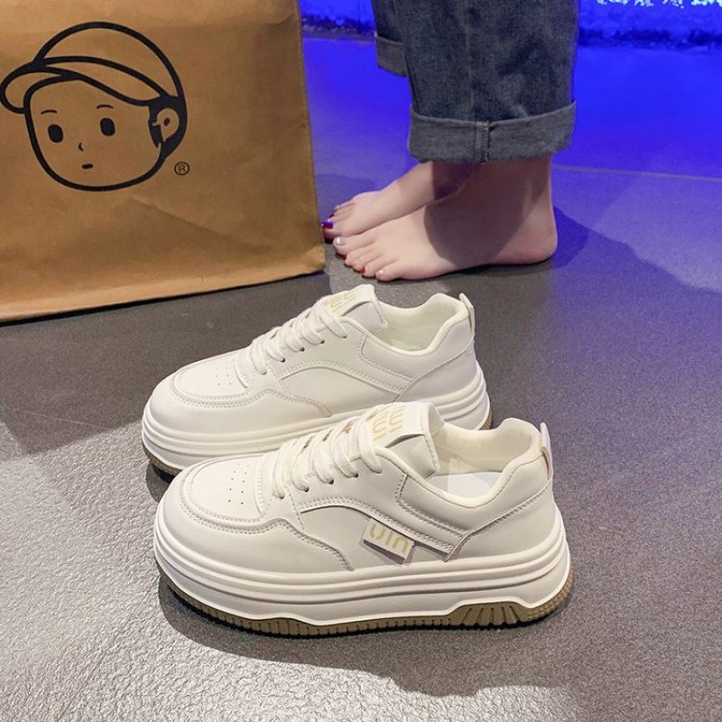 designer shoes 2025 Women's sporty, fashionable casual platform thick-soled all-match round-toe lace-up sneakers style for spring and autumn