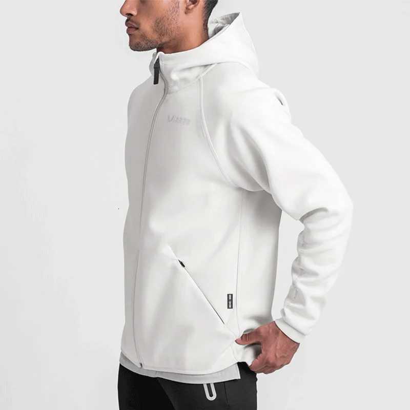 Mens Zipper Hooded Sweatshirt Gym Workout Hoodies Spring and Autumn Loose Fitness Hoodies Sports Casual Zipper Jacket Clothing W251106