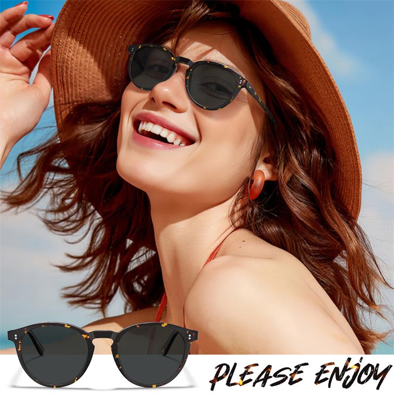 CARFIA Round Polarized Sunglasses for Women Small Face UV Protection Acetate Frame Classic Retro Style