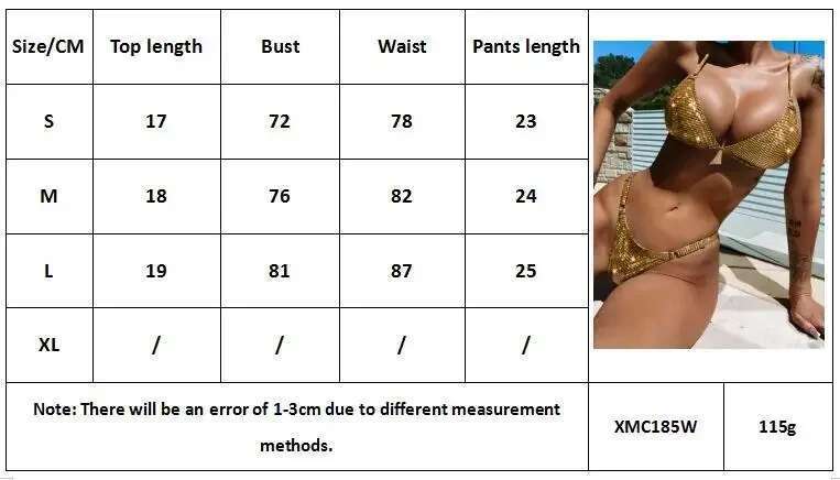 Gold glitter swimsuit women 2023 shiny two piece bikini sexy V-neck suspender swimwear high waist ackless bathing suit XMC185W