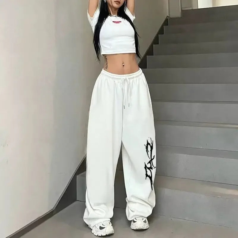 Loose Straight Printed Wide Leg with Casual Lazy Hiphop Sports Womens Pants Quick Drying Fashion Style Z260314