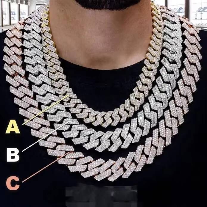 Premium Quality VVS Diamond Cuban Chain Hip Hop Diamond Moissanite Diamond Chain IGI Certified Iced Out Cuban Link Chain for Men