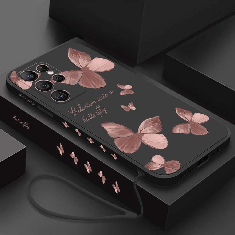 Butterfly wer Samsung S23 Plus Silicone Cover For Galaxy S22 s23 S24 S21 Ultra S20 fe 5g Case