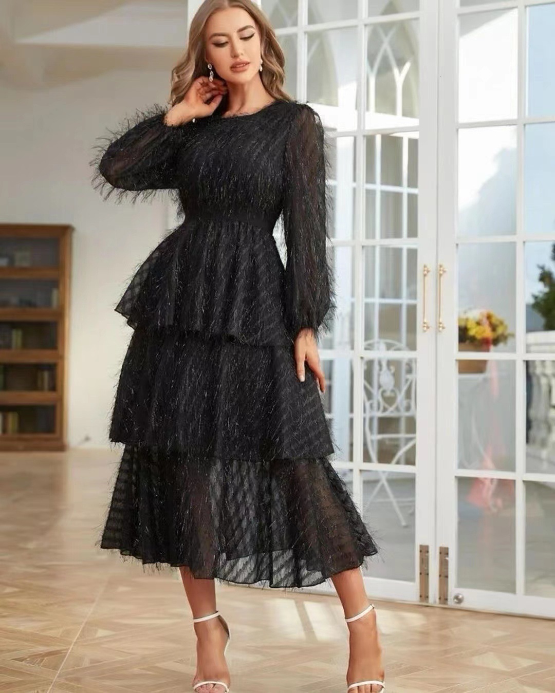 2025 Womens French Style Early Spring Casual New Lace Fairy Slim Fit Dress