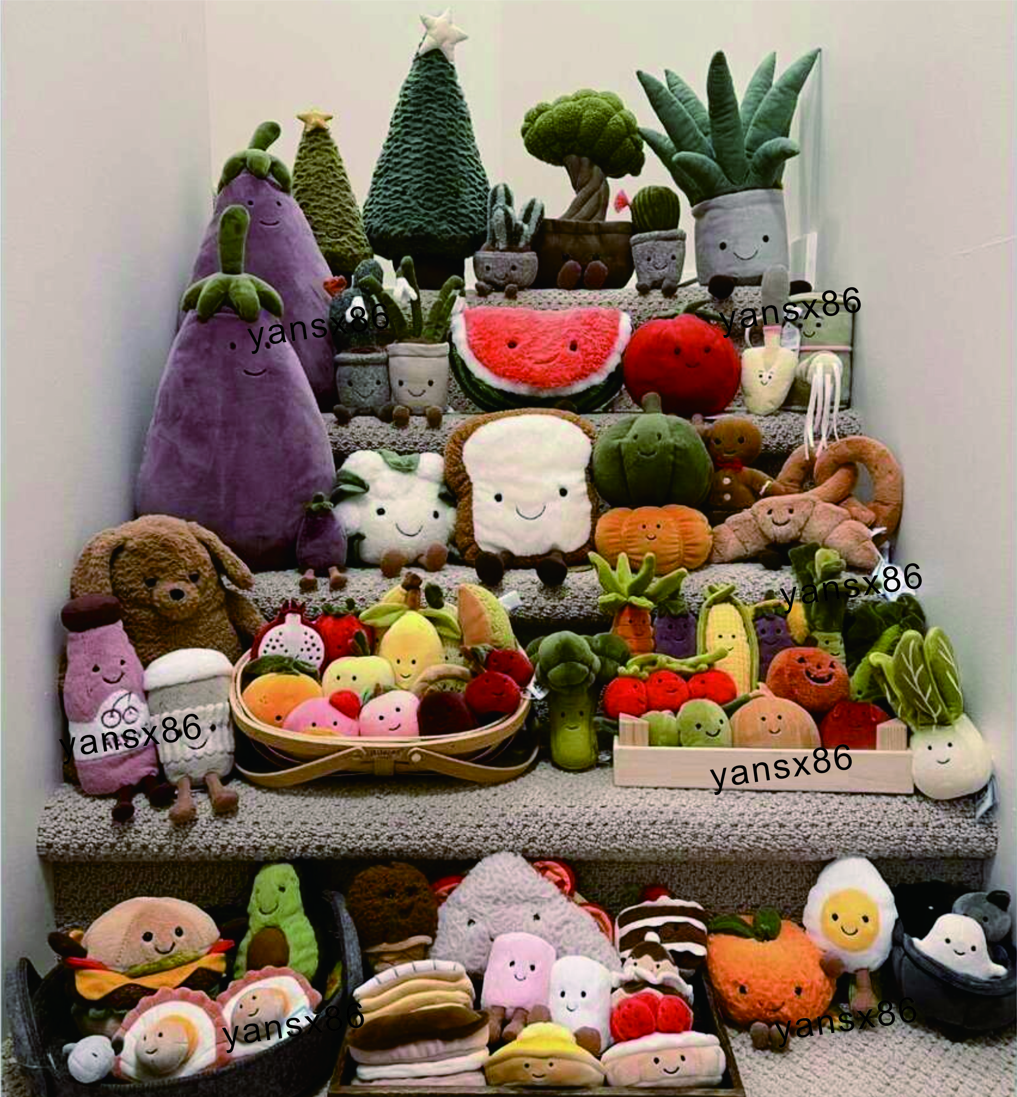 JC Collection Set - Fur Toys - Cute and Endearing Animal-shaped Fur Dolls - Gift for Babies and Mothers 123456