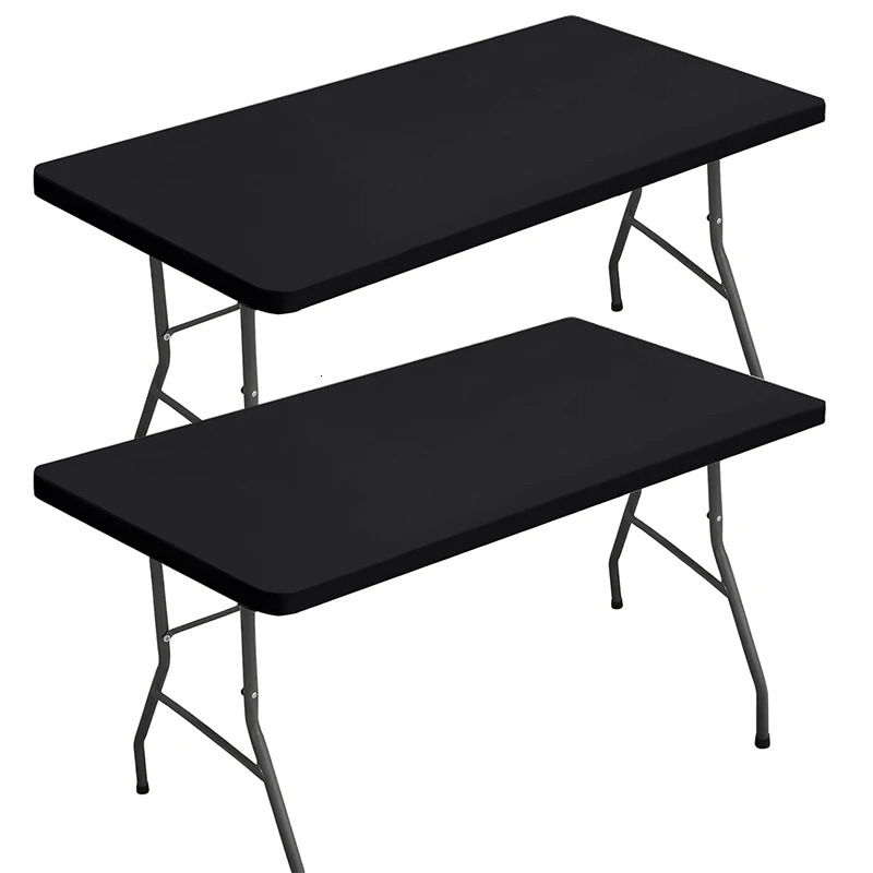 LMETJMA rectangular tablecloth with elastic bonding suitable for 6foot tablecloths washable and foldable polyester JT898 250402
