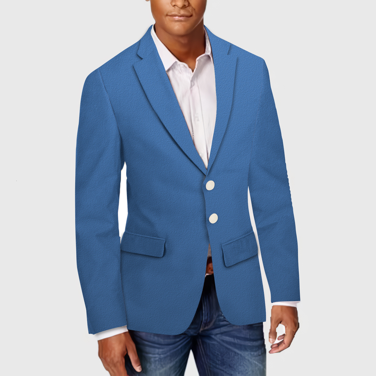 Mens spring top commuting casual printed double button suit jacket mens plus size British suit