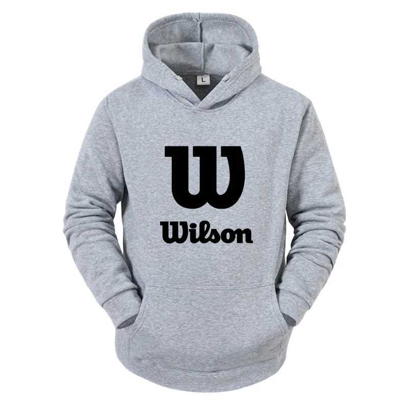 Autumn/Winter Wilson Letter Printed Fashionable Mens Casual Hoodie with Micro Elastic Fabric and Kangaroo Pocket Hoodie W251106