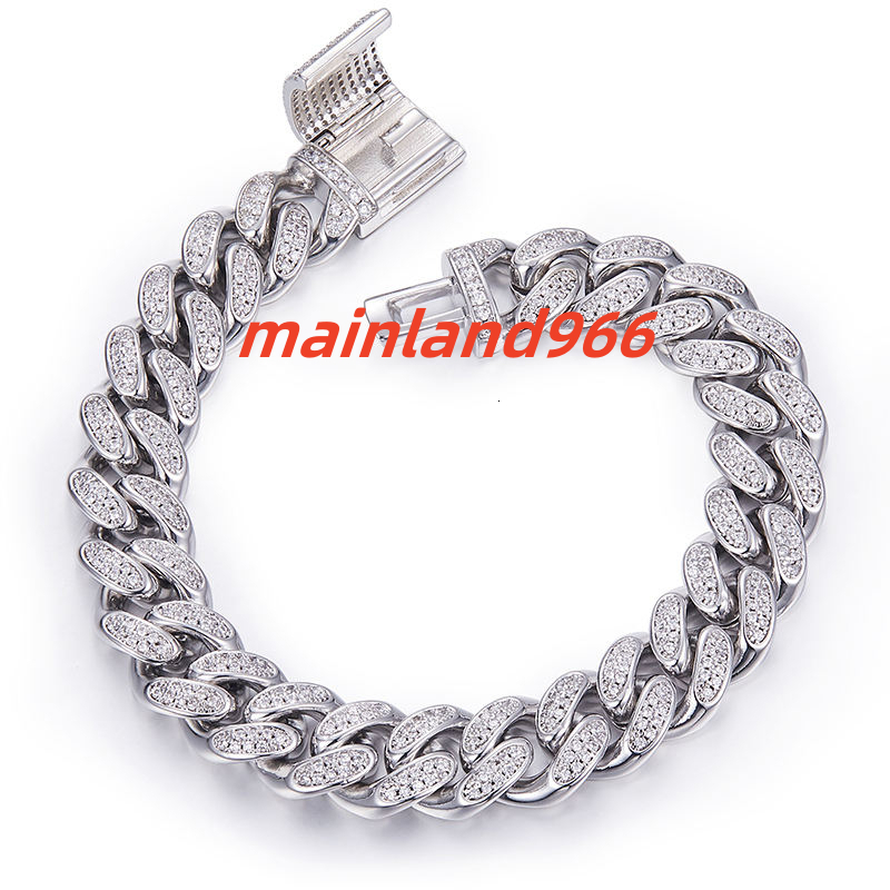 Unisex 925 Sterling Silver Moissanite Jewelry High Quality Silver Plated Loose Cuban Chain With Diamond Ice Out Design for Men