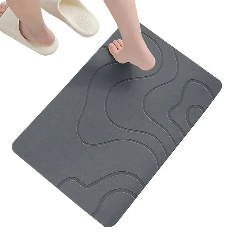 Indoor Diatomite Stone Bath Mat Diatom Mud Soft Mat Water Absorption Quick Drying Diatomite Stone Shower Mat Entryway Rugs 250403