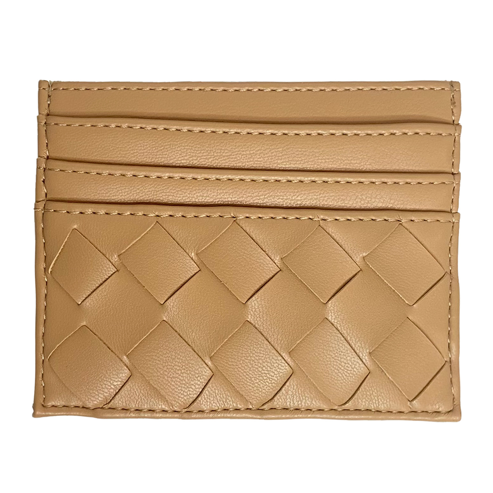 2025 new Coin purse style woven card holder mini multi-card slot document bag sheepskin document compact card sleeve