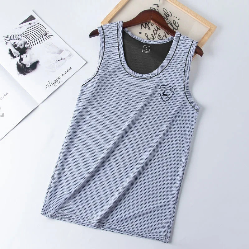Mens underwear sleeveless vest solid muscle vest underwear O-neck sports T-shirt mens vest bodybuilding vest mens vest 250403