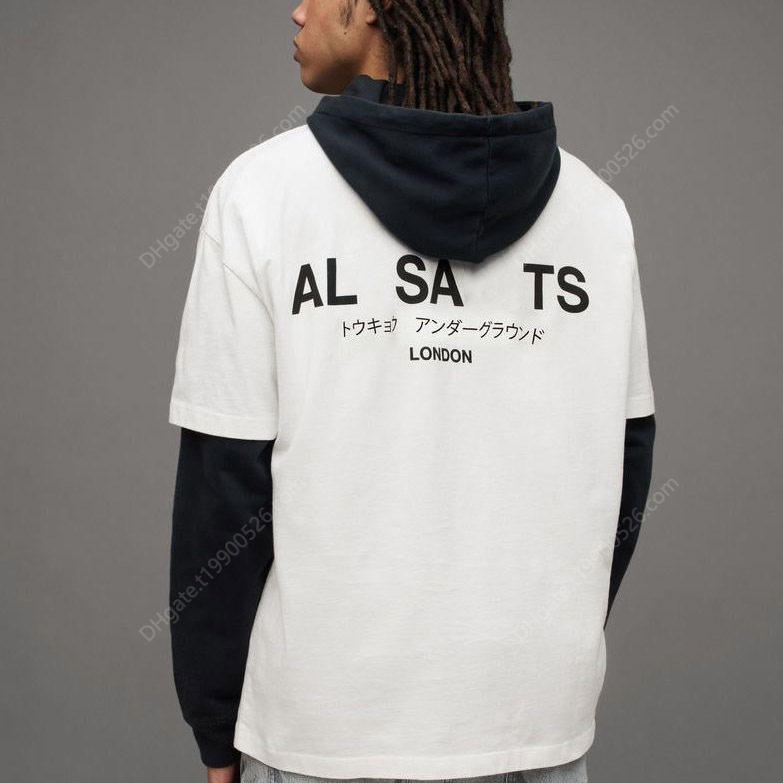 All Saints Cotton Tshirt Men Women Couple Unisex Streetwear Casual Short Sleeve Loose Fit Harajuku Style Underground Letters Graphic Print Summer Oversized Top