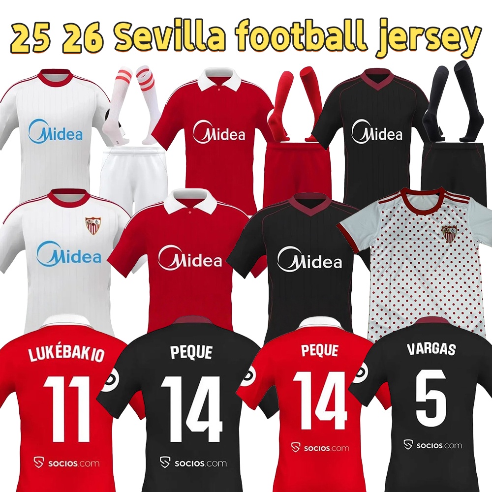 2025 2026 Sevilla soccer jersey En-Nesyri Lucas Ocampos SERGIO RAMOS shirts Men Equipment Camiseta Futbol sevilla football shirt Kids kits