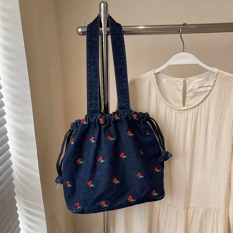 designer bag Canvas new cute cherry crossbody large capacity handbag denim tote bag coachtotebag