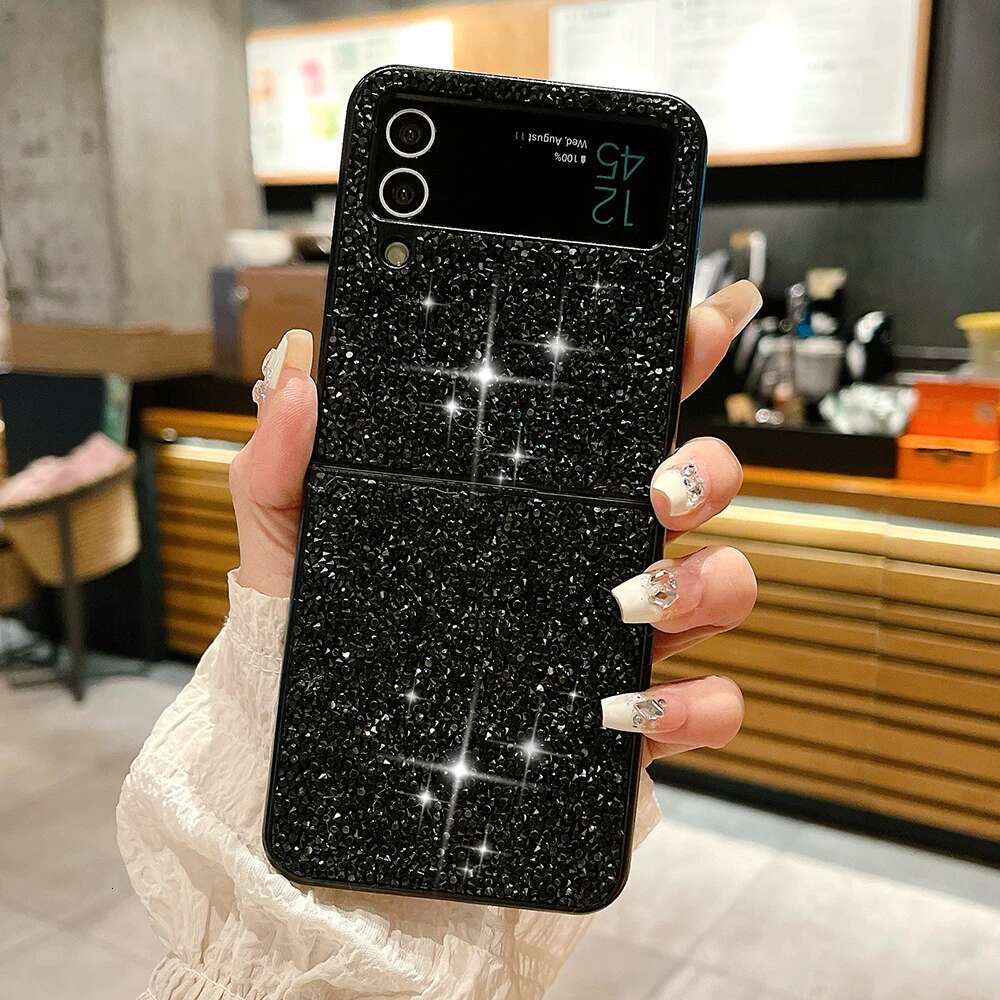 Sparkg Dia Rhies Phone Case For Samsung Galaxy Z Flip 6 5 4 3 5G Ultra Thin Shockproof Protection Soft Cover
