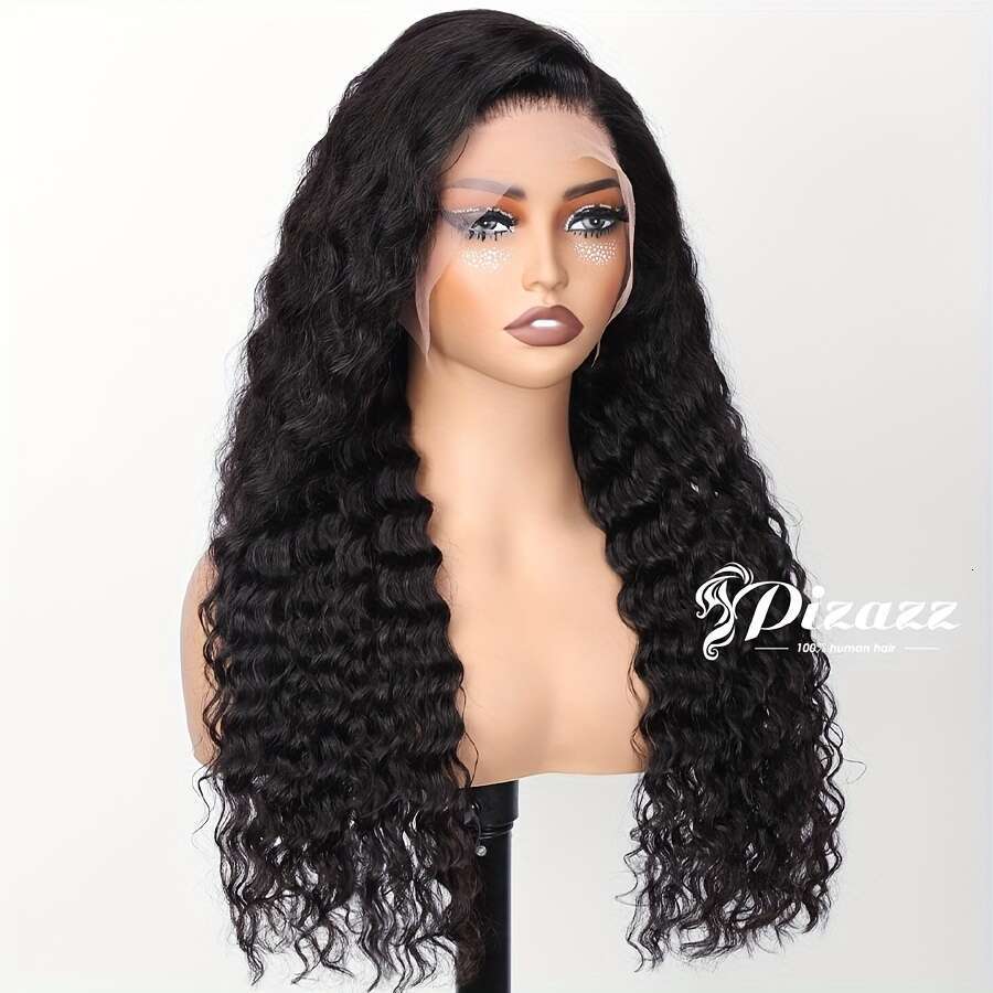 PIZAZZ Everything Glueless Frontal With Baby Deep Wave 13X4 HD Lace Front Human Hair Bleached Invisible Bye Knots Wig Pre Plucked 3S Wear And Go Gener