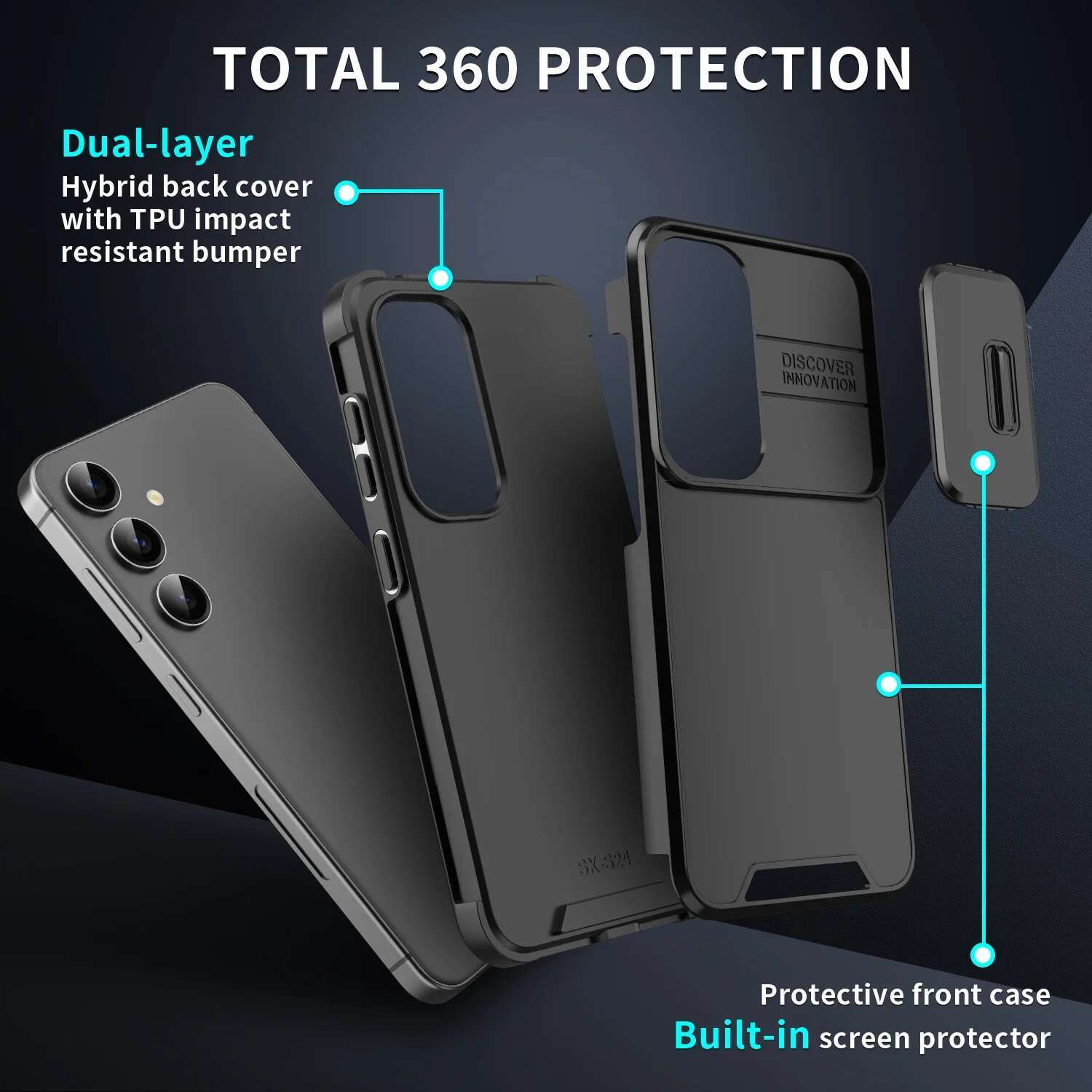 Slide Camera Phone Cover For Samsung Galaxy S25 S24 S22 Ultra Plus S23 S21 FE S25Ultra S24Ultra 5G Case Silicone Coque