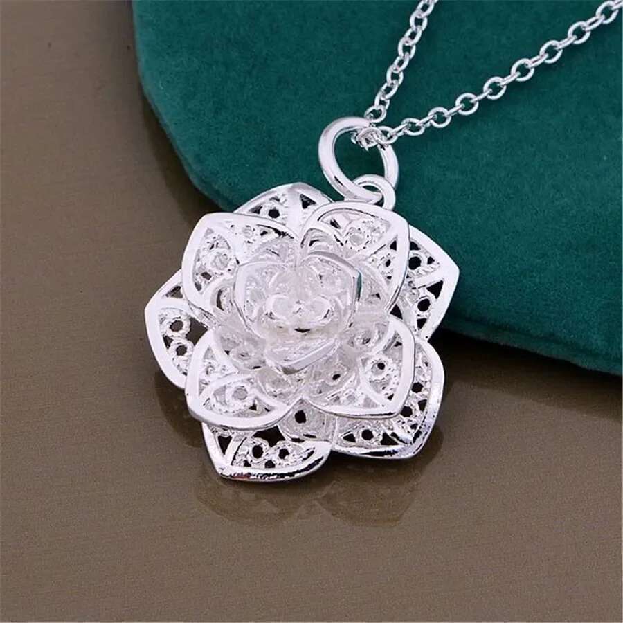 Sterg Sier charm wers Pendant Necklace For Women Fashion Party Wedding Accessories Jewelry Christmas Gifts