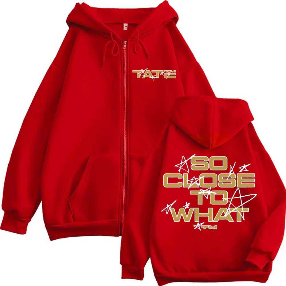 Tate McRae So Close To What Merch Zipper Hoodie High Quality Fashion Zip Up Sweatshirt Mens Women Casual Loose Fleece Pullovers W251106