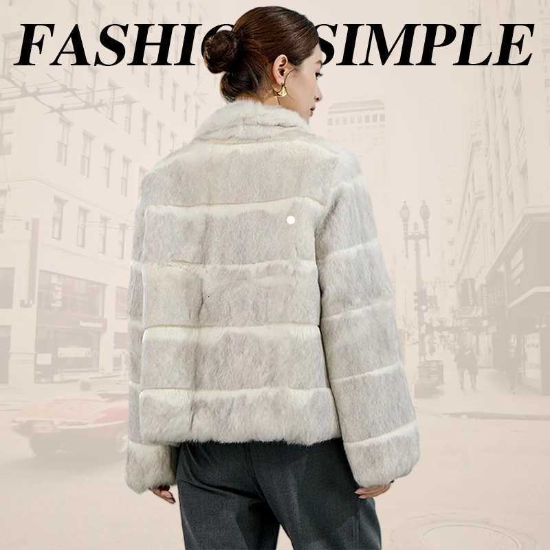 Designer woolen coat 100 Natural Womens Real Rabbit Fur jacket Hair Fur Coat 2025 New Winter Jackets Warm Elegant Outerwear Female Luxury CoatsY251106