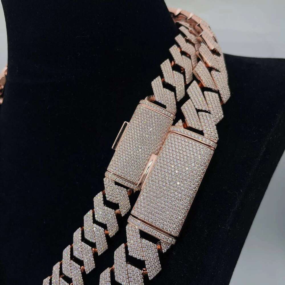 Hip Hop Sterg Sier 18mm VVS Dia Jewelry Cuban k Chains Moissanite Necklace for Men Women