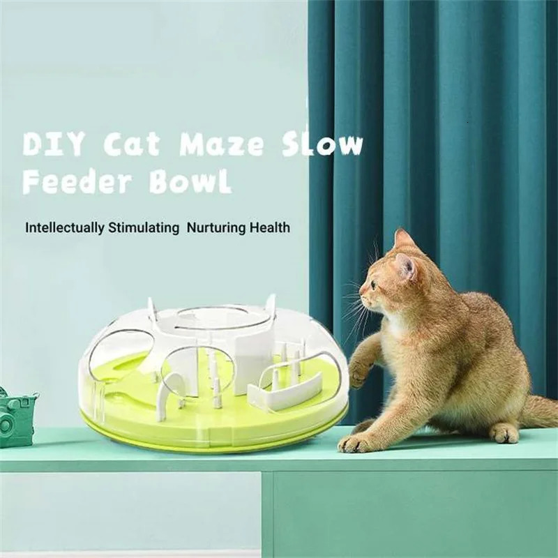 Cat Puzzle Interactive Therapy Distribution Toys Psychological Enhancement Slow Feeding Machine Fun Cat Maze Slow Feeding Machine Tray Bowl 250403