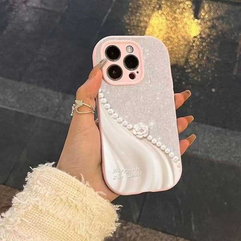 Luxurious Pearl Compatible with 14 Plus 16 Pro Max Phone Case iPhone 15 Shockproof 13 Full Coverage 12 J251202