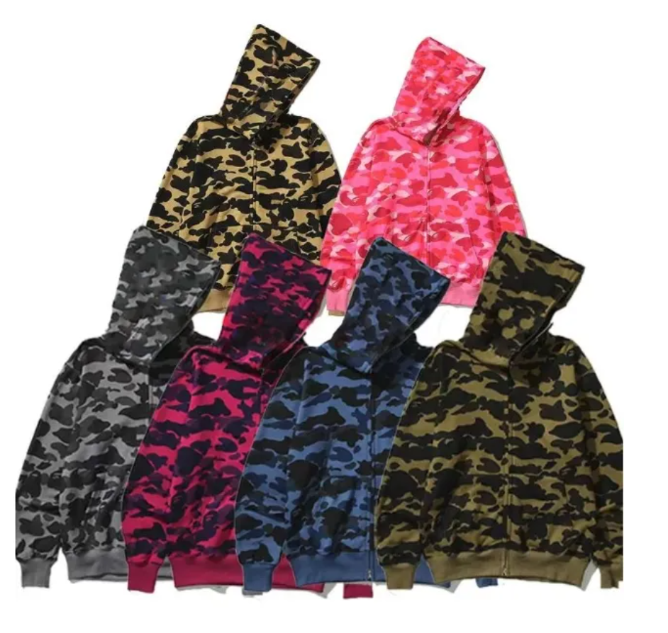 Mens Designer btapses Hoodies t shirt Full Zip Up Jackets Men plasbies Women Sweetwear Jacket Camouflage Pattern Hoodie Sweatshirts For Male Colors unisex Clothing