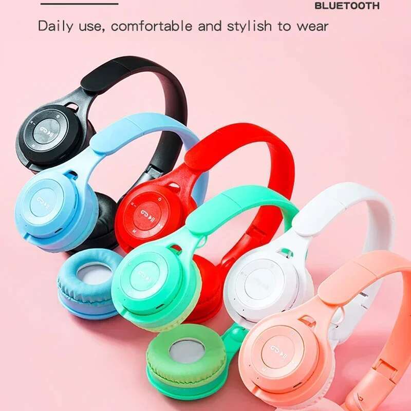Kids Wireless Bluetooth Earphones Stereo Foldable Helmets Gaming Headsets Over-ear Headphones for Android iPhone15 14