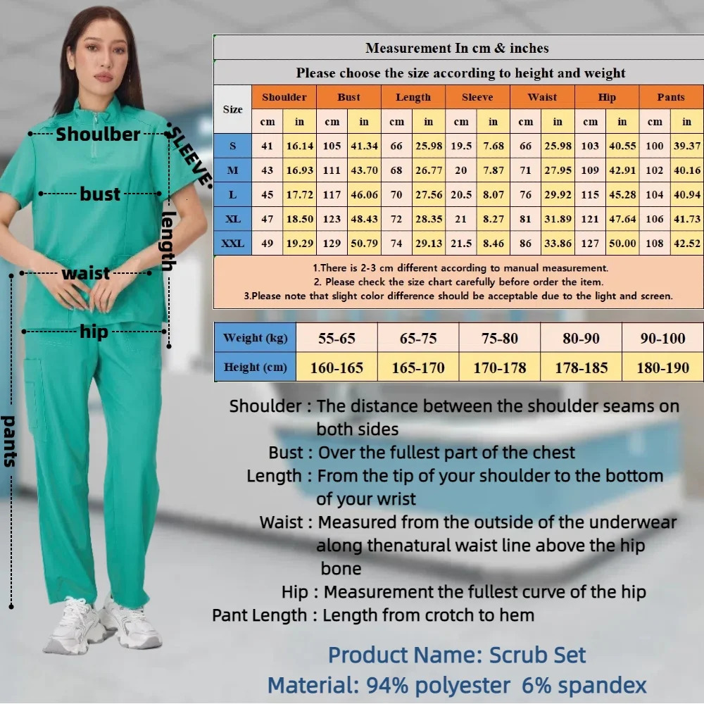 Unisex Uniforms Men Women Nursing Clothes Beauty Costume Nurse Scrubs Sets Doctor Dentist Workwear Clinical Tops Pants 250403
