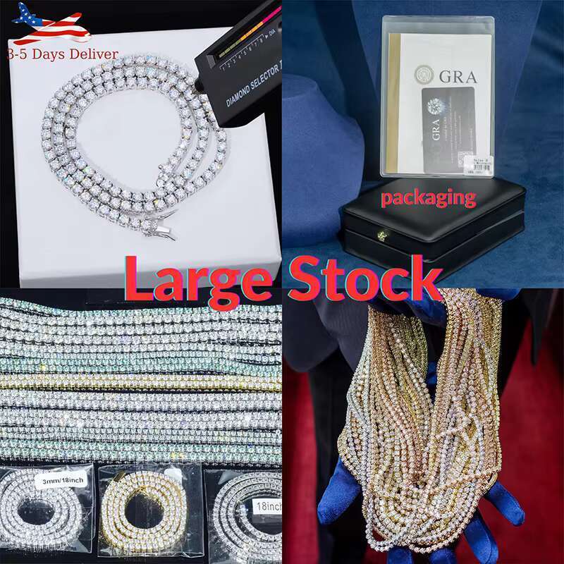Professional tennis chain necklace, jewelry, 2mm, 3mm, 6mm men's silica bracelet