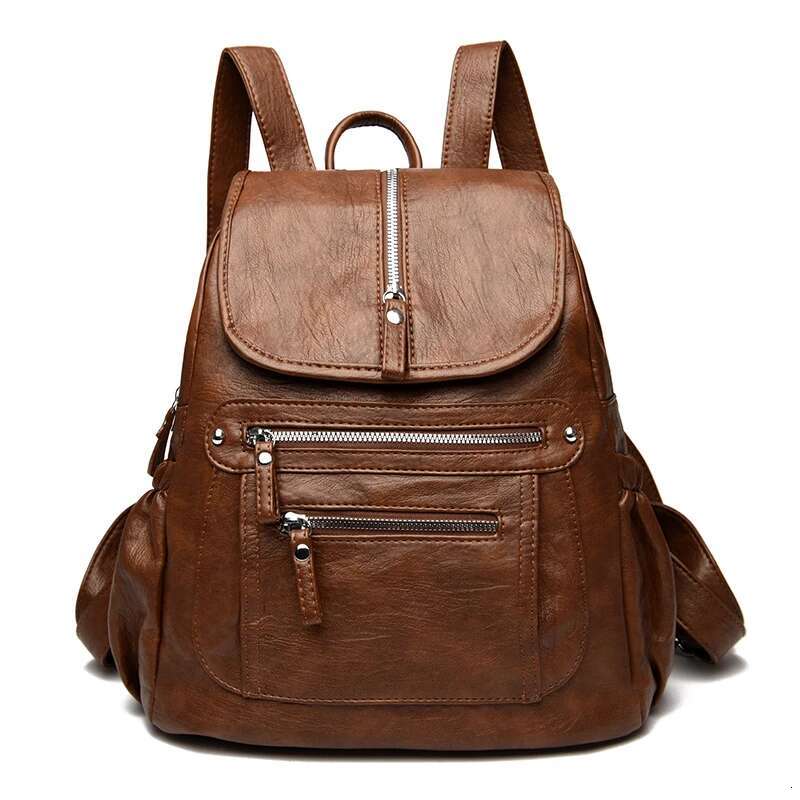 Women Soft Leather Backpacks High Capacity Female Back Pack Casual Travel Ladies Bagpack Hial Feminina For Teenager Grils