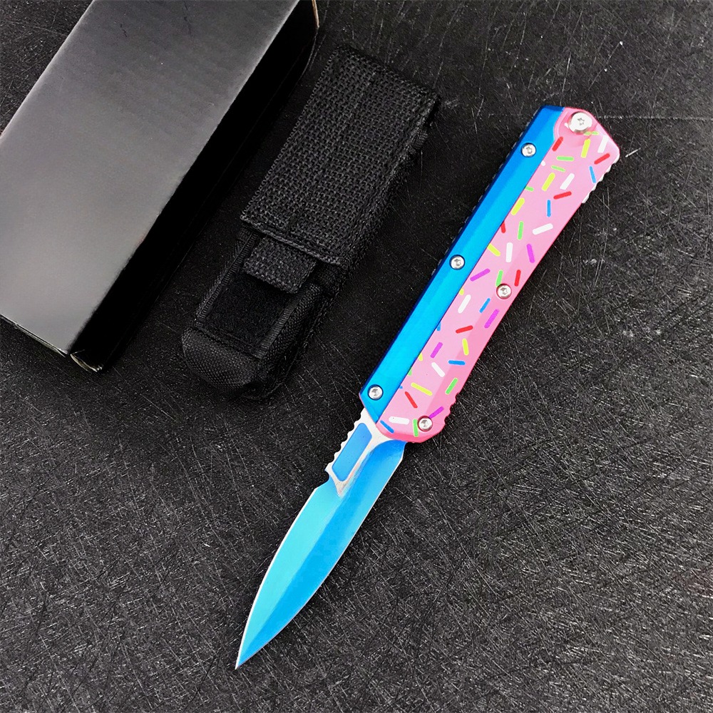 Higher Quality Donut Warrior Tactical Knife D2 Blade Aluminum alloy inlay G10 handle EDC Outdoors Hunting Self Defense Survival Tools Knifes 3300 3400
